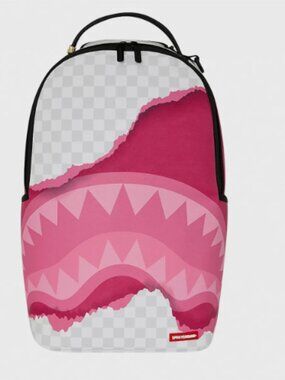 Sprayground 3D Check White & Pink Backpack
